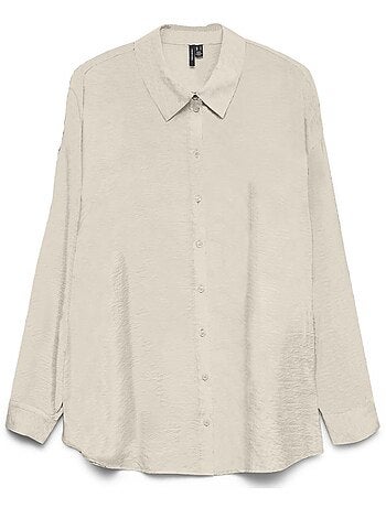 Vero moda mira beige damesblouse - elegante chemise