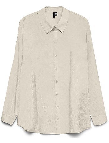 Vero moda mira beige damesblouse - elegante chemise