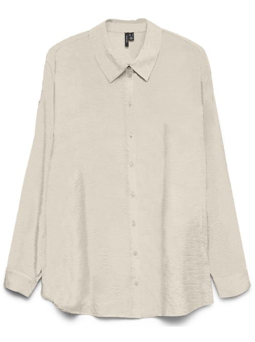 Vero Moda Mira Beige Damesblouse - Elegante Chemise - Kiabi Vero Moda Mira Beige Damesblouse - Elegante Chemise - Kiabi