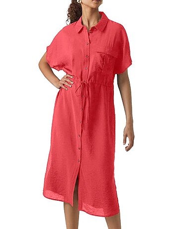 Vero moda miris koraalrode jurk voor dames