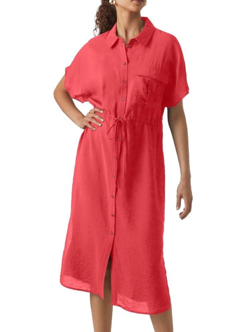 Vero Moda Miris Koraalrode Jurk voor Dames - Kiabi Vero Moda Miris Koraalrode Jurk voor Dames - Kiabi