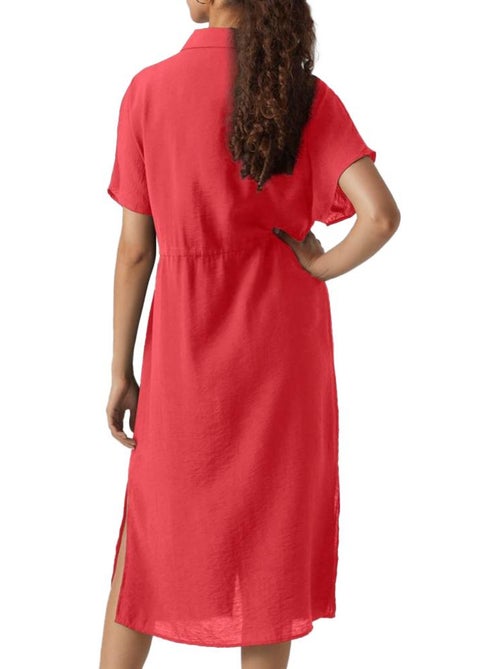 Vero Moda Miris Koraalrode Jurk voor Dames - Kiabi Vero Moda Miris Koraalrode Jurk voor Dames - Kiabi