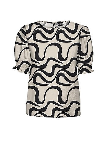 Vero moda mlea t-shirt dames beige/zwart