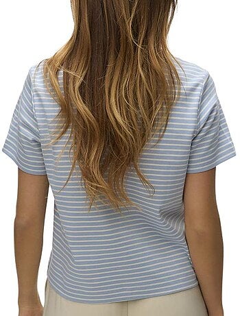 Vero moda naima t-shirt voor dames - blauw/wit gestreept