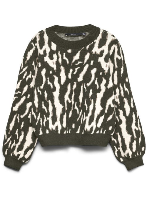 Vero moda nancy dames trui wit/bruin - Kiabi