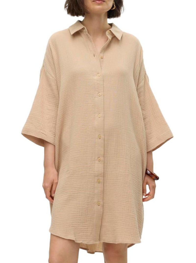 Vero moda natali beige overhemdjurk voor dames Beige - Kiabi
