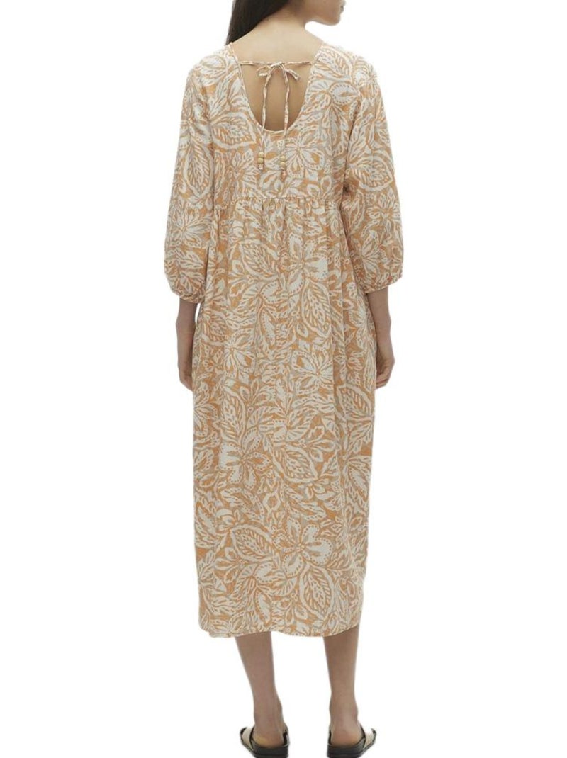 Vero Moda Nethe Dames Jurk Oranje/Ecru Oranje - Kiabi