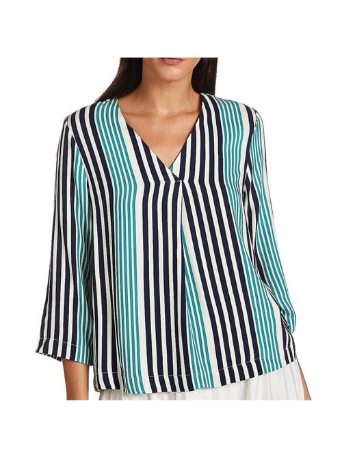 Vero Moda Niva Gestreepte Ecru Blouse voor Dames - Kiabi Vero Moda Niva Gestreepte Ecru Blouse voor Dames - Kiabi