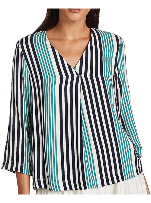 Vero Moda Niva Gestreepte Ecru Blouse voor Dames - Kiabi Vero Moda Niva Gestreepte Ecru Blouse voor Dames - Kiabi