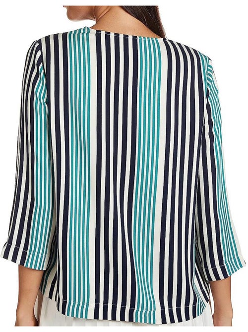 Vero Moda Niva Gestreepte Ecru Blouse voor Dames - Kiabi Vero Moda Niva Gestreepte Ecru Blouse voor Dames - Kiabi