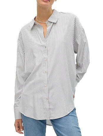 Vero moda nora dames blouse wit/grijs