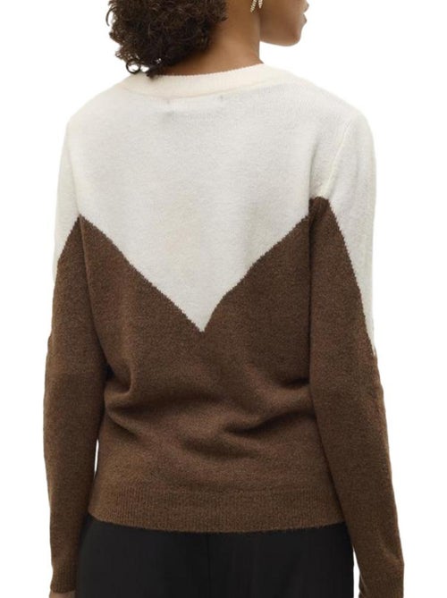Vero Moda Plaza Dames Trui Bruin/Wit - Kiabi Vero Moda Plaza Dames Trui Bruin/Wit - Kiabi