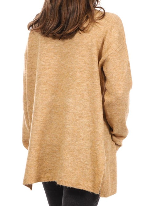 Vero Moda Plaza Lange Trui voor Dames - Beige - Kiabi Vero Moda Plaza Lange Trui voor Dames - Beige - Kiabi