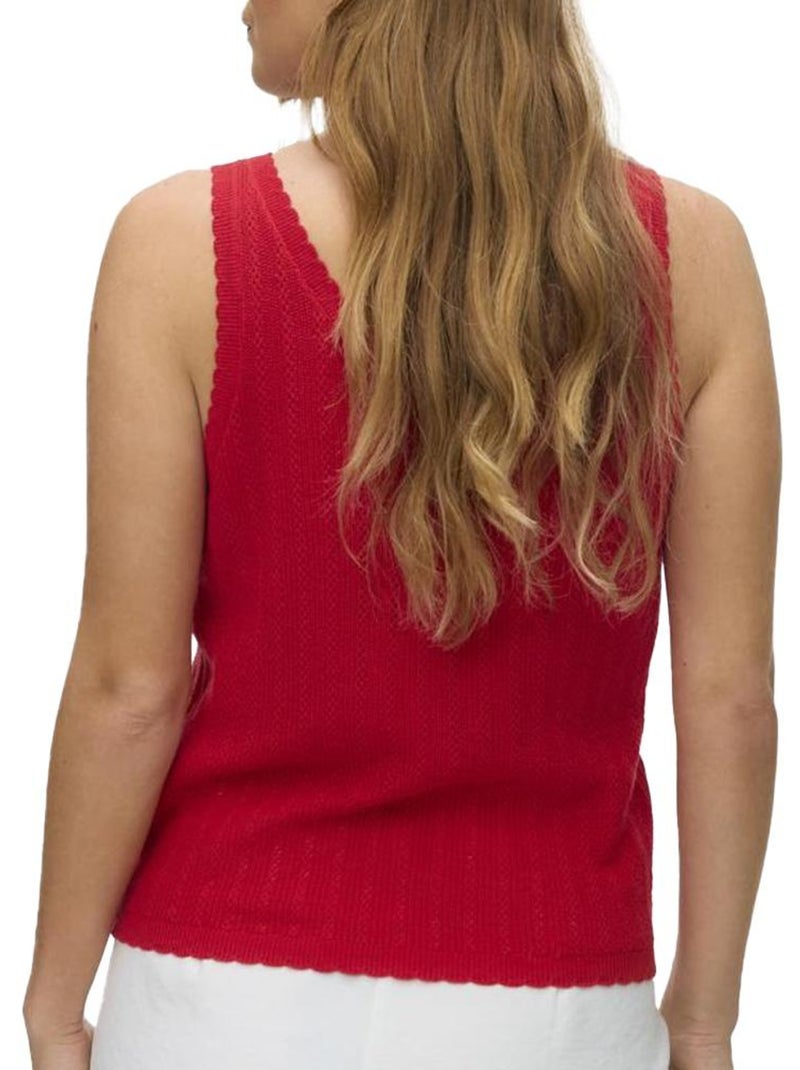 Vero Moda Pointelle T-shirt Rood Dames Rood - Kiabi