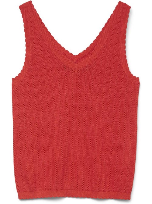 Vero Moda Pointelle T-shirt Rood Dames - Kiabi Vero Moda Pointelle T-shirt Rood Dames - Kiabi