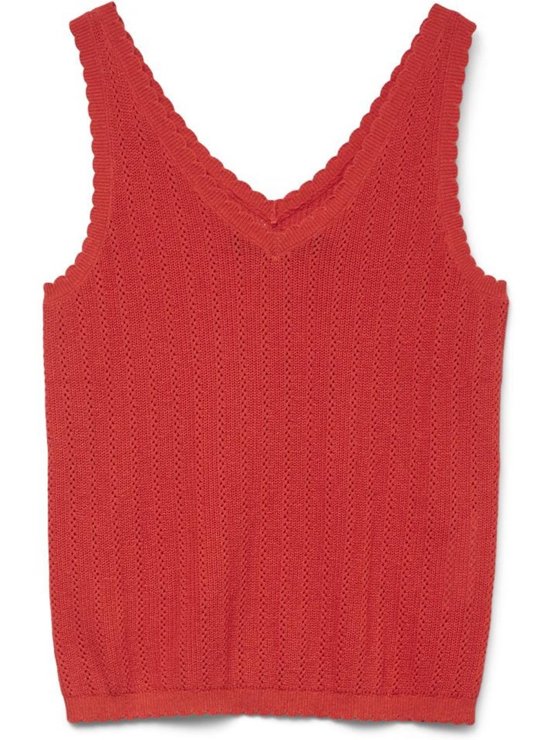 Vero Moda Pointelle T-shirt Rood Dames Rood - Kiabi