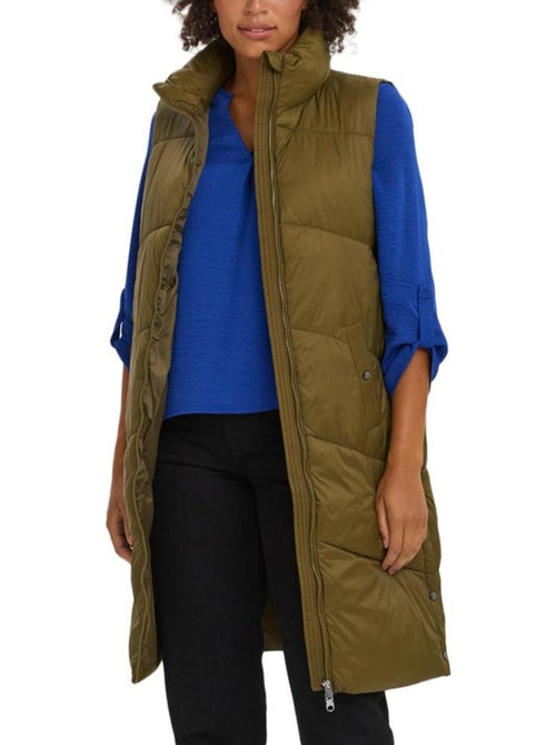 Vero Moda Psala Kaki Dames Bodywarmer Mouwloos - Kiabi Vero Moda Psala Kaki Dames Bodywarmer Mouwloos - Kiabi