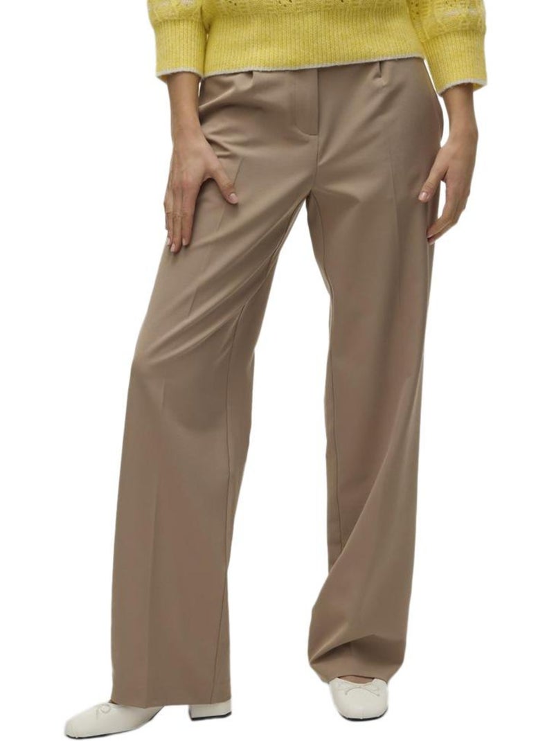 Vero Moda Raya Dames Pantalon - Camel Kleurige Elegante Tailleur Broek Cappuccinobruin - Kiabi
