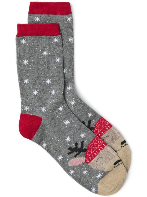 Vero Moda Rennes Dames Sokken Grijs/Rood - Kiabi Vero Moda Rennes Dames Sokken Grijs/Rood - Kiabi