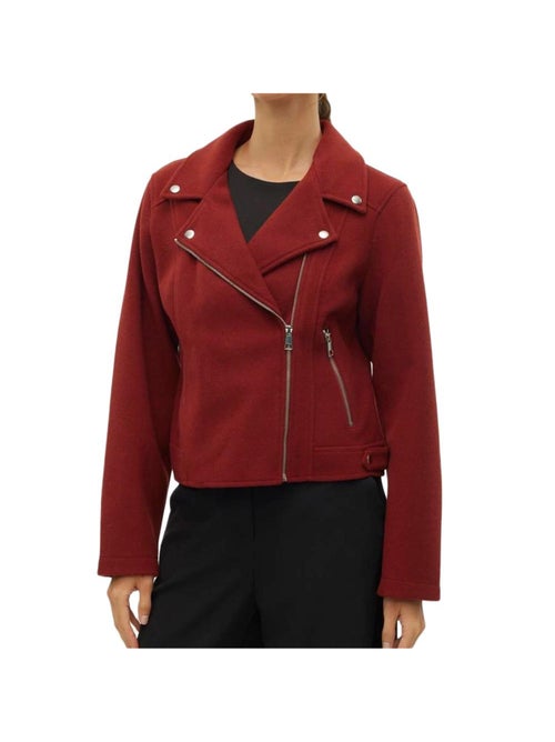 Vero Moda Rode Bikerjack voor Dames - Kiabi Vero Moda Rode Bikerjack voor Dames - Kiabi