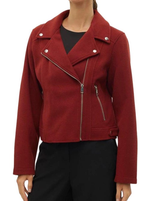 Vero Moda Rode Bikerjack voor Dames - Kiabi Vero Moda Rode Bikerjack voor Dames - Kiabi
