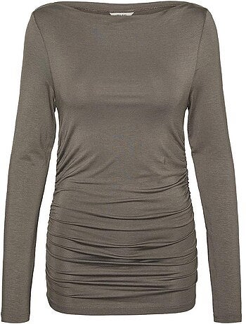 Vero moda saanvi taupe dames t-shirt