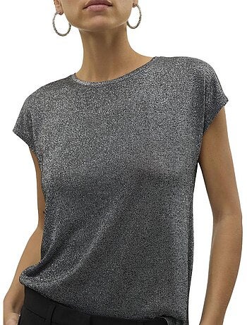 Vero moda sarah donkergrijs t-shirt voor dames