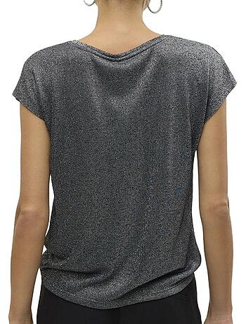 Vero moda sarah donkergrijs t-shirt voor dames