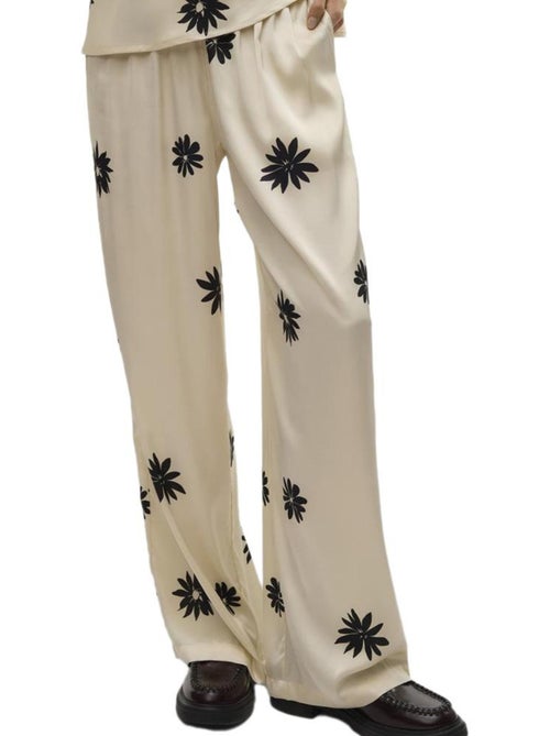 Vero Moda Satijnen Beige Dames Pantalon - Kiabi Vero Moda Satijnen Beige Dames Pantalon - Kiabi