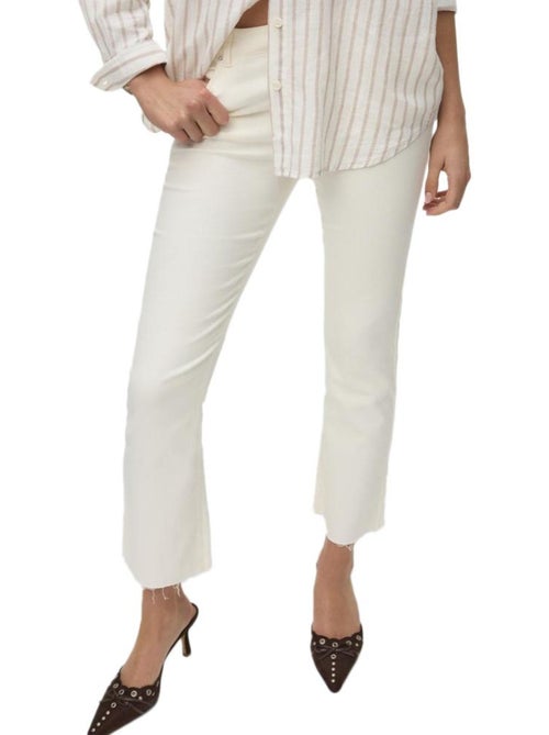 Vero Moda Sheila Dames Witte Soepele Pantalon - Kiabi Vero Moda Sheila Dames Witte Soepele Pantalon - Kiabi
