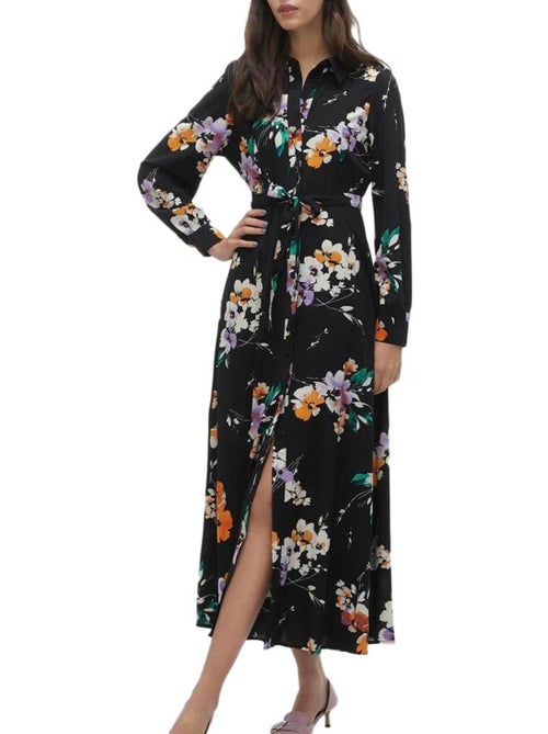 Vero Moda Shilah Naja Zwarte Jurk met Print voor Dames - Kiabi Vero Moda Shilah Naja Zwarte Jurk met Print voor Dames - Kiabi
