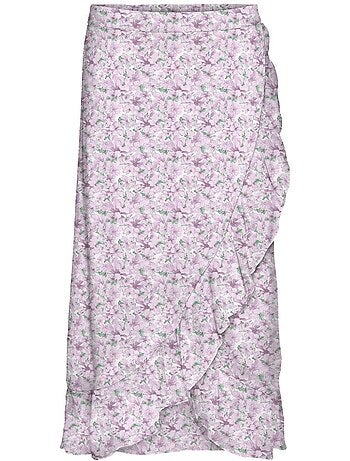 Vero moda smilla paarse bloemenrok voor dames