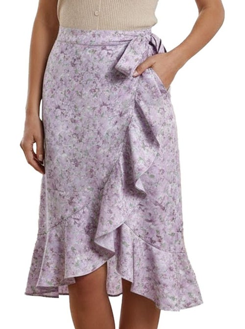 Vero Moda Smilla Paarse Bloemenrok voor Dames - Kiabi Vero Moda Smilla Paarse Bloemenrok voor Dames - Kiabi