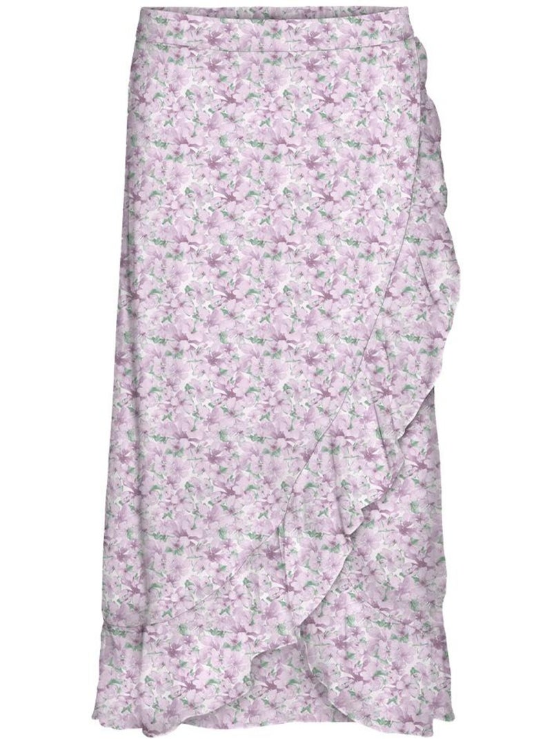 Vero Moda Smilla Paarse Bloemenrok voor Dames Paars - Kiabi