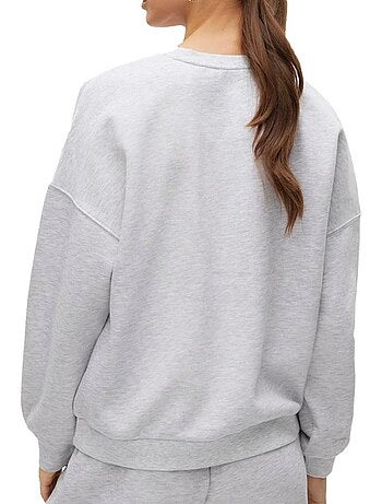 Vero moda sonja dames grijze gemêleerde sweatshirt