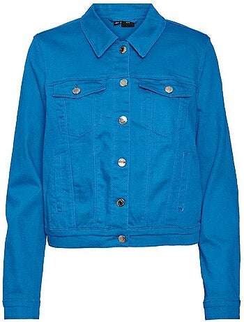 Vero moda soya dames jeansvest blauw