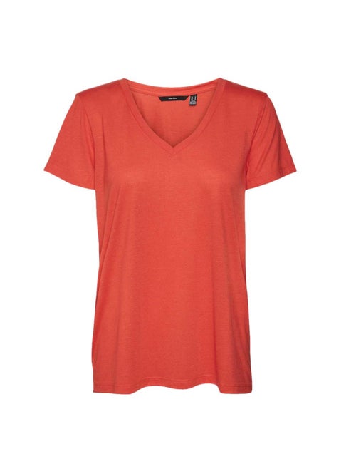 Vero Moda Spicy Koraalrood T-shirt voor Dames - Kiabi Vero Moda Spicy Koraalrood T-shirt voor Dames - Kiabi