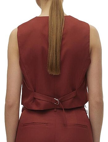 Vero moda tara terracotta dames gilet zonder mouwen