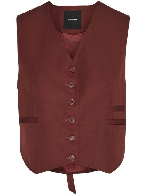 Vero Moda Tara Terracotta Dames Gilet Zonder Mouwen - Kiabi Vero Moda Tara Terracotta Dames Gilet Zonder Mouwen - Kiabi