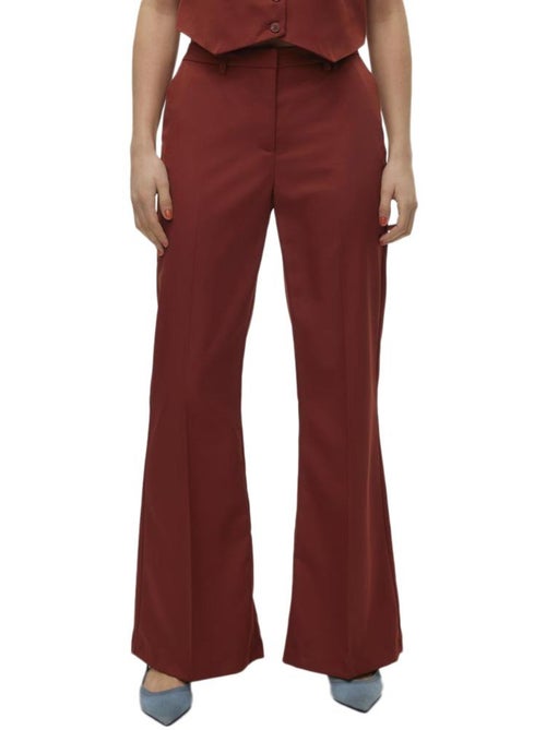 Vero Moda Tara Terracotta Dames Pantalon met Plooien - Kiabi Vero Moda Tara Terracotta Dames Pantalon met Plooien - Kiabi
