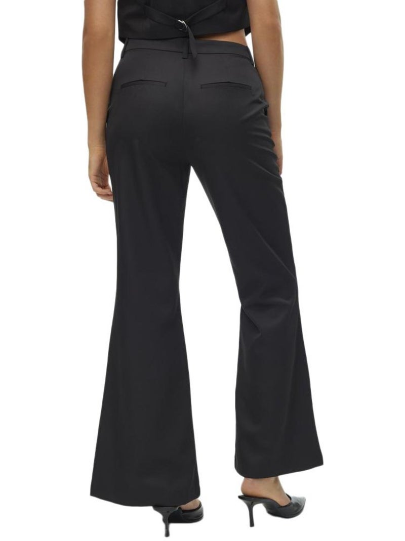 Vero Moda Tara Zwarte Dames Pantalon met Plooien Zwart - Kiabi