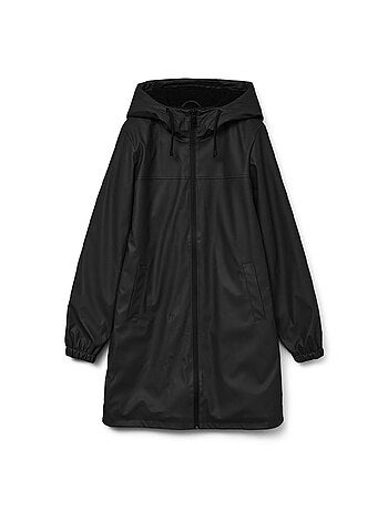 Vero moda teddy gecoate zwarte waterdichte jas
