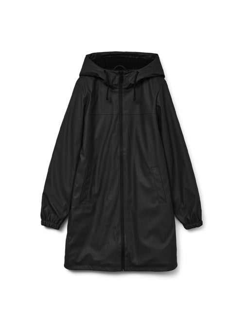 Vero Moda Teddy Gecoate Zwarte Waterdichte Jas - Kiabi Vero Moda Teddy Gecoate Zwarte Waterdichte Jas - Kiabi