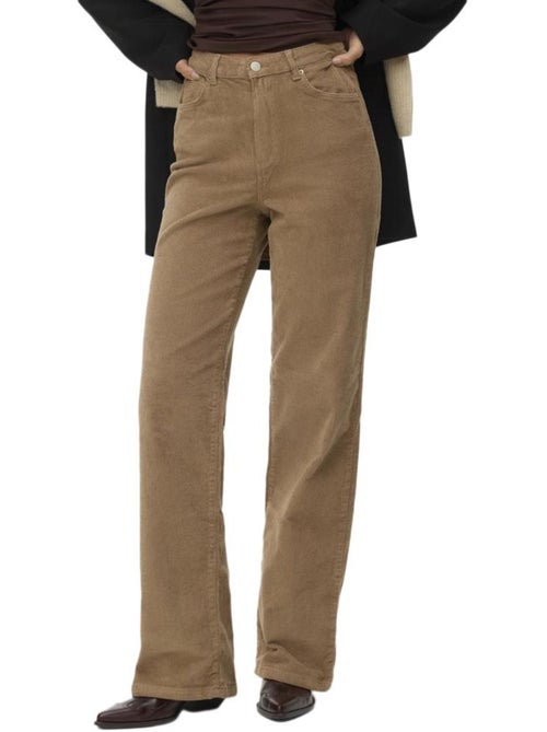 Vero Moda Tessa Beige Corduroy Damespantalon - Kiabi Vero Moda Tessa Beige Corduroy Damespantalon - Kiabi