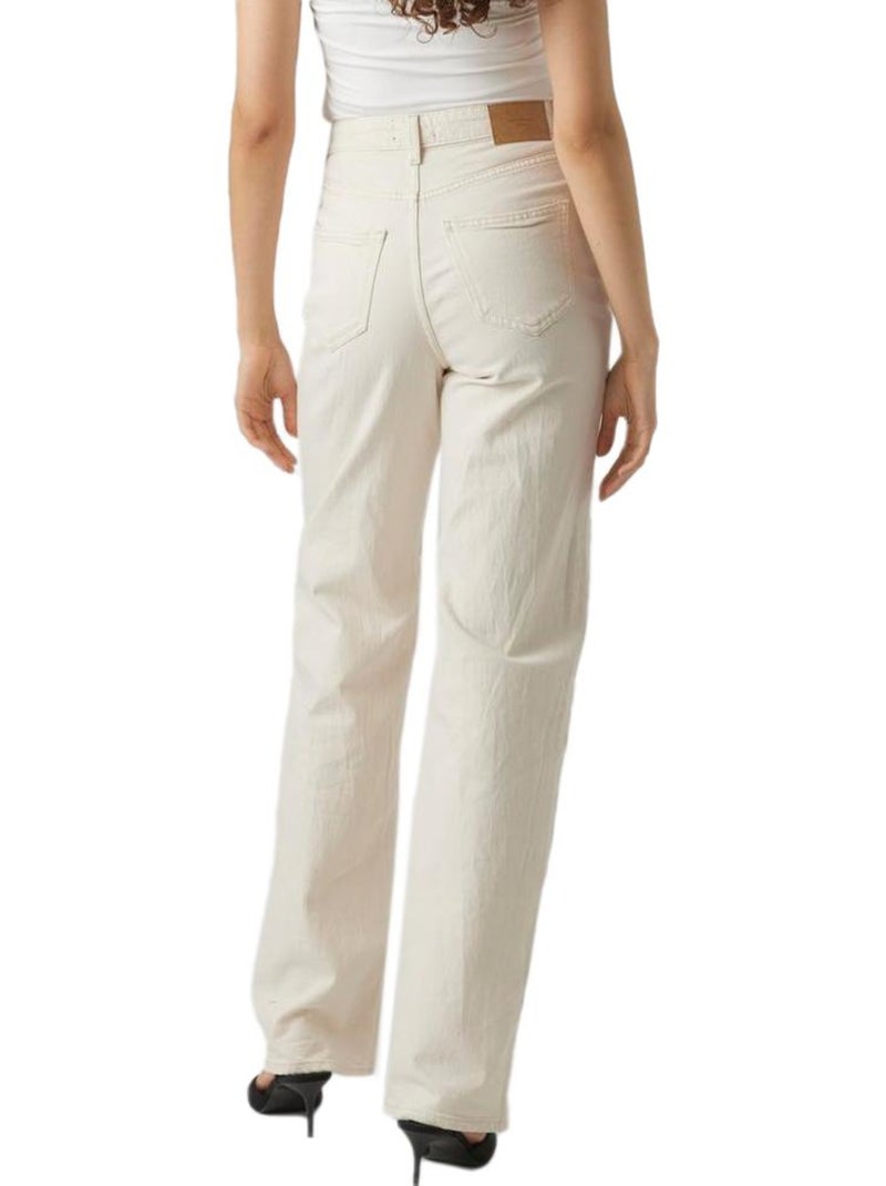 Vero Moda Tessa Dames Jeans Wit - Wijde Pijp Wit - Kiabi