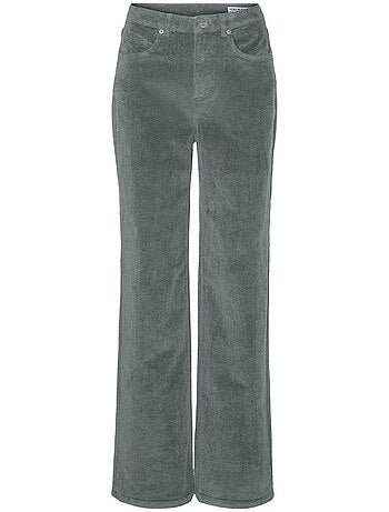 Vero moda tessa groene velours damespantalon