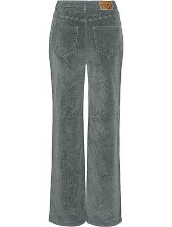 Vero moda tessa groene velours damespantalon