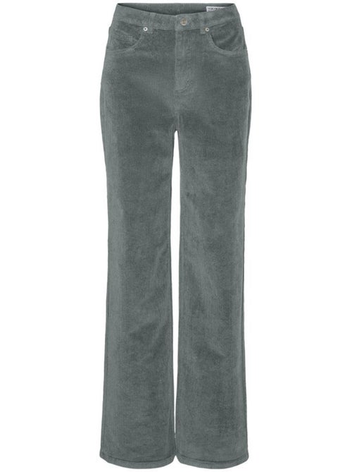 Vero Moda Tessa Groene Velours Damespantalon - Kiabi Vero Moda Tessa Groene Velours Damespantalon - Kiabi
