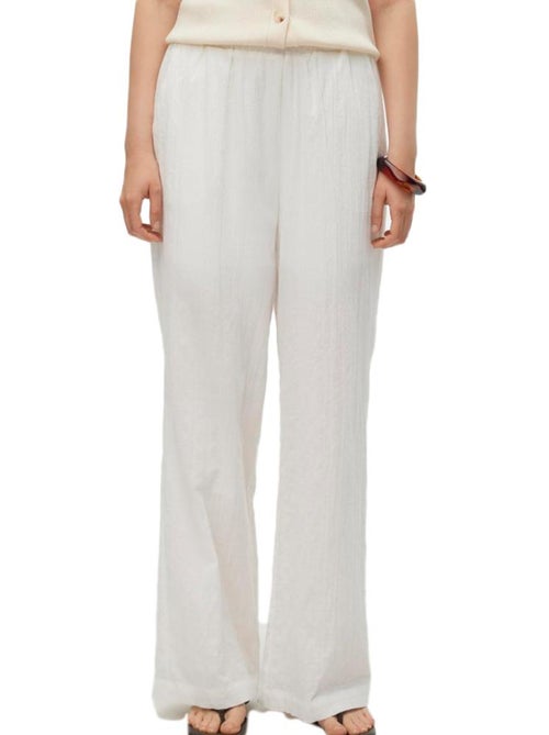Vero Moda Viola Witte Linnen Dames Pantalon - Kiabi Vero Moda Viola Witte Linnen Dames Pantalon - Kiabi