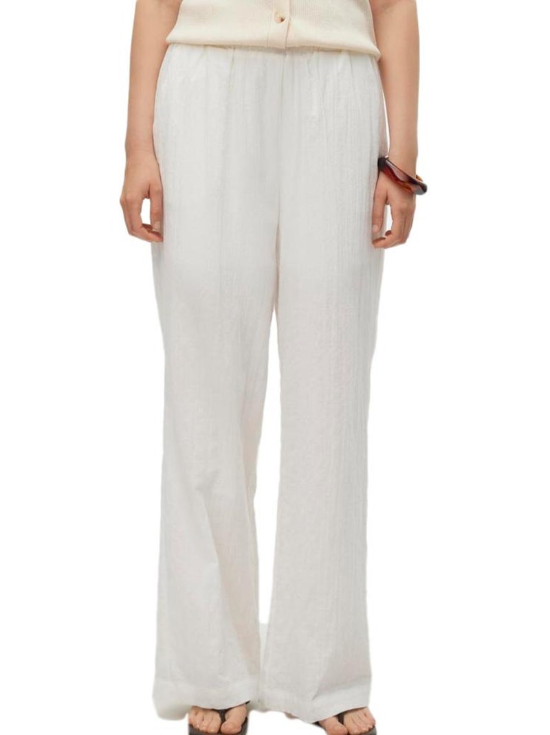 Vero Moda Viola Witte Linnen Dames Pantalon Wit - Kiabi